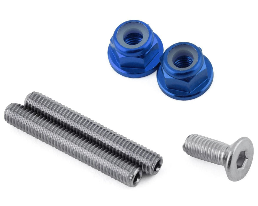 175RC RB10 "Ti-Look" Lower Arm Studs (Blue) (2)