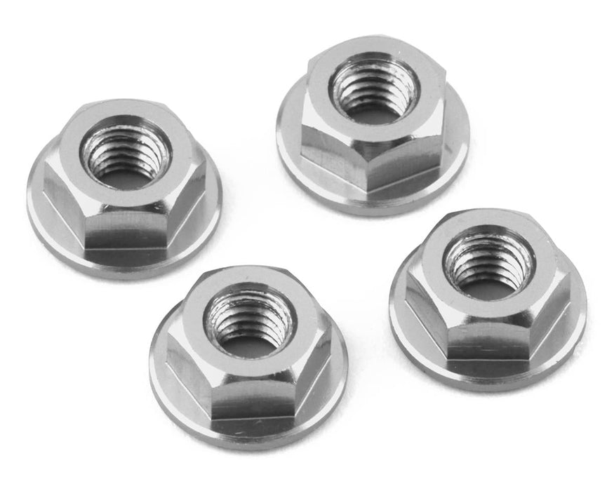175RC Yokomo YZ-2 DTM 3.1 Aluminum Serrated Wheel Nuts (Silver)