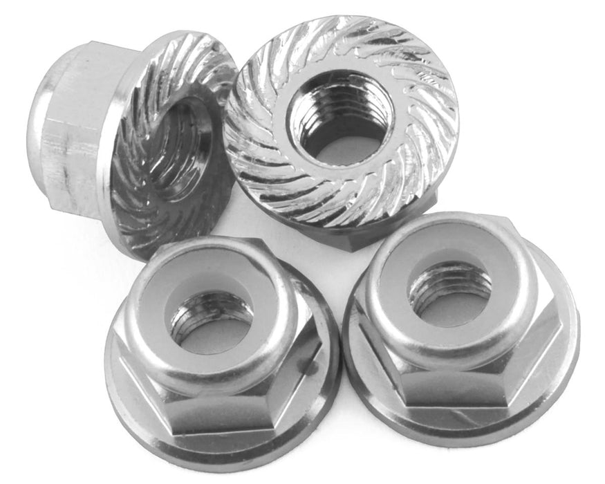 175RC 4mm Locking Wheel Nuts for Traxxas Hoss (Silver) (4)