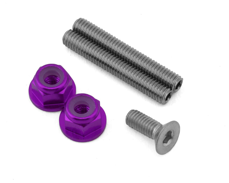 175RC RC10B7/B7D "Ti-Look" Lower Arm Stud Kit (Purple)