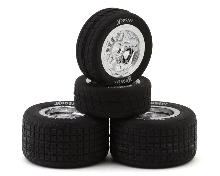 1RC Racing Pre-Mounted 1/18 Midget Hoosier Tires (Chrome) (4) (F/R) (Soft)