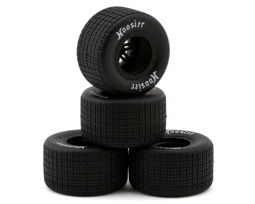 1RC Racing Pre-Mounted 1/18 Late Model Hoosier Tires (Black) (4) (F/R)