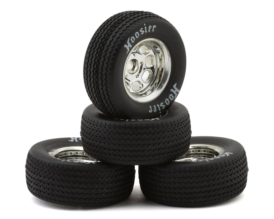 1RC Racing Pre-Mounted 1/18 Modified Hoosier Tires (Chrome) (4) (F/R) (Soft)