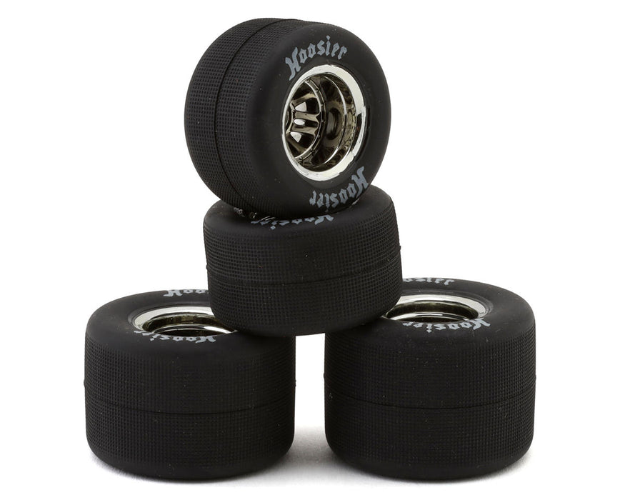 1RC Racing Pre-Mounted 1/18 Super Modified Hoosier Tires (Chrome) (4) (F/R)