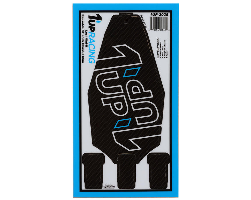 1UP Racing Losi® Mini-B Twin 1up Outline Logo Reusable Chassis Protector Sheet