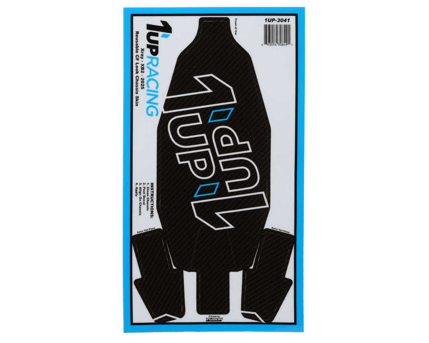 1UP Racing Xray XB2 2025 Twin 1up Outline Logo Reusable Chassis Protector Sheet
