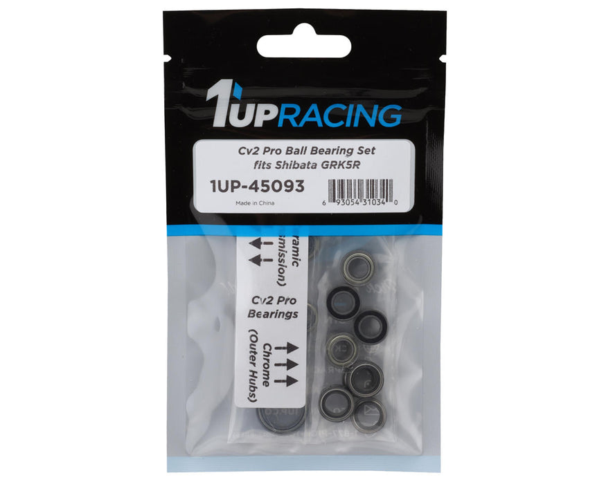 1UP Racing Shibata GRK5R Cv2 Pro Ball Bearing Set (Ceramic/Chrome)