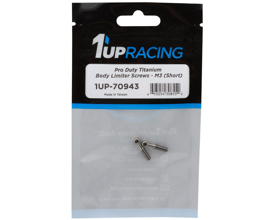 1UP Racing Titanium Pro Duty Body Limiter Screws (3mm Short) (2)