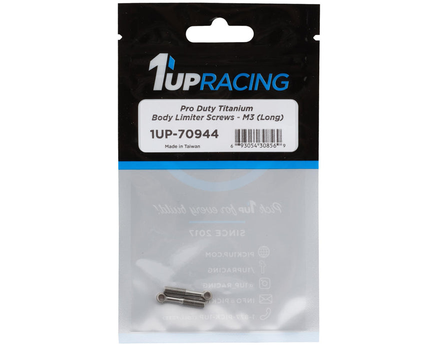 1UP Racing Titanium Pro Duty Body Limiter Screws (3mm Long) (2)