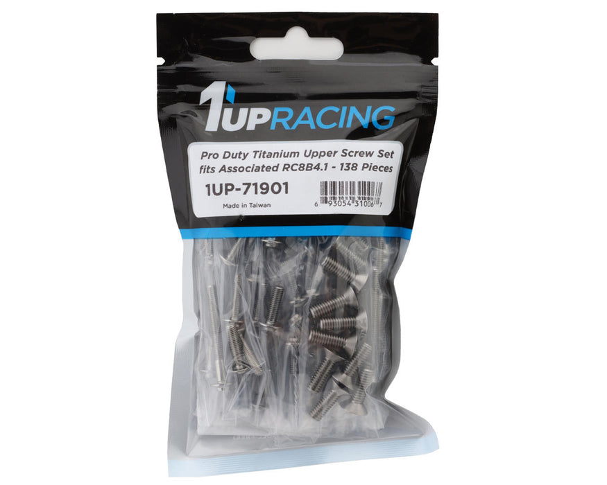 1UP Racing Team Associated RC8B4.1 Pro Duty Titanium Upper Screw Set (138)