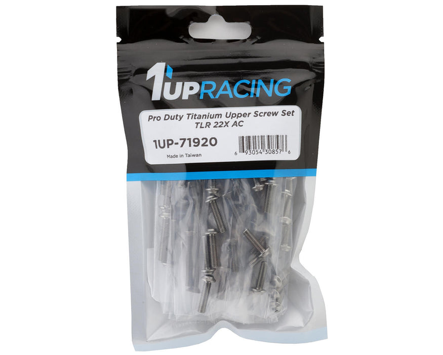 1UP Racing TLR 22X AC Pro Duty Titanium Upper Screw Set (Silver) (68)