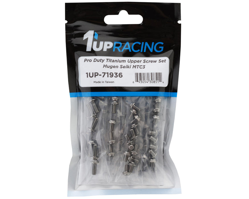 1UP Racing Mugen MTC3 Pro Duty Titanium Upper Screw Set (Silver) (113)