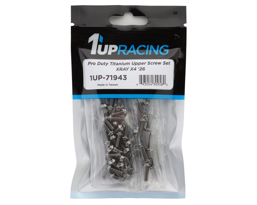 1UP Racing Xray X4 2026 Pro Duty Titanium Upper Screw Set (Silver) (79)