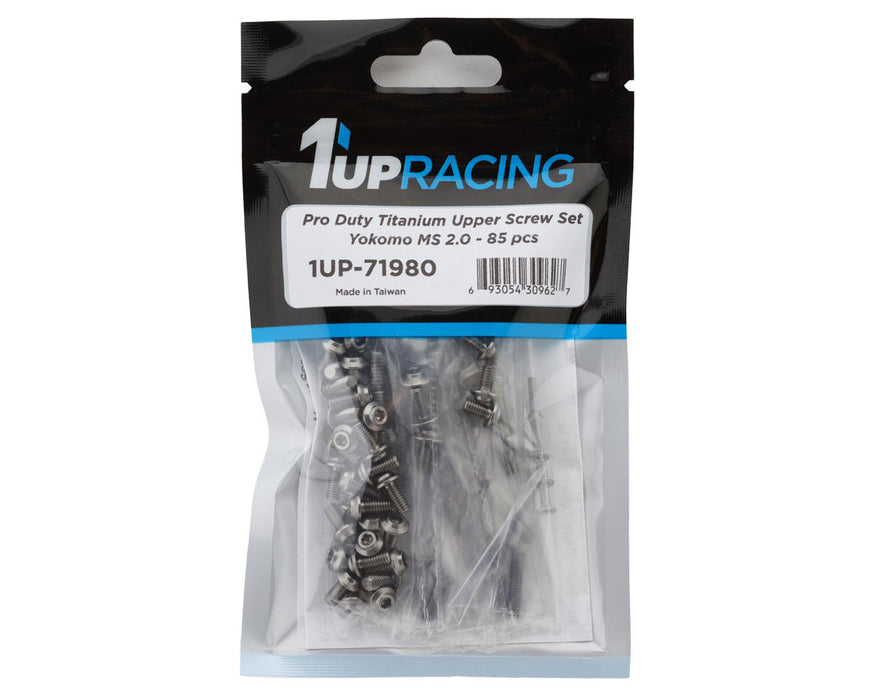 1UP Racing Yokomo MS2.0 Pro Duty Titanium Upper Screw Set (Silver) (85)