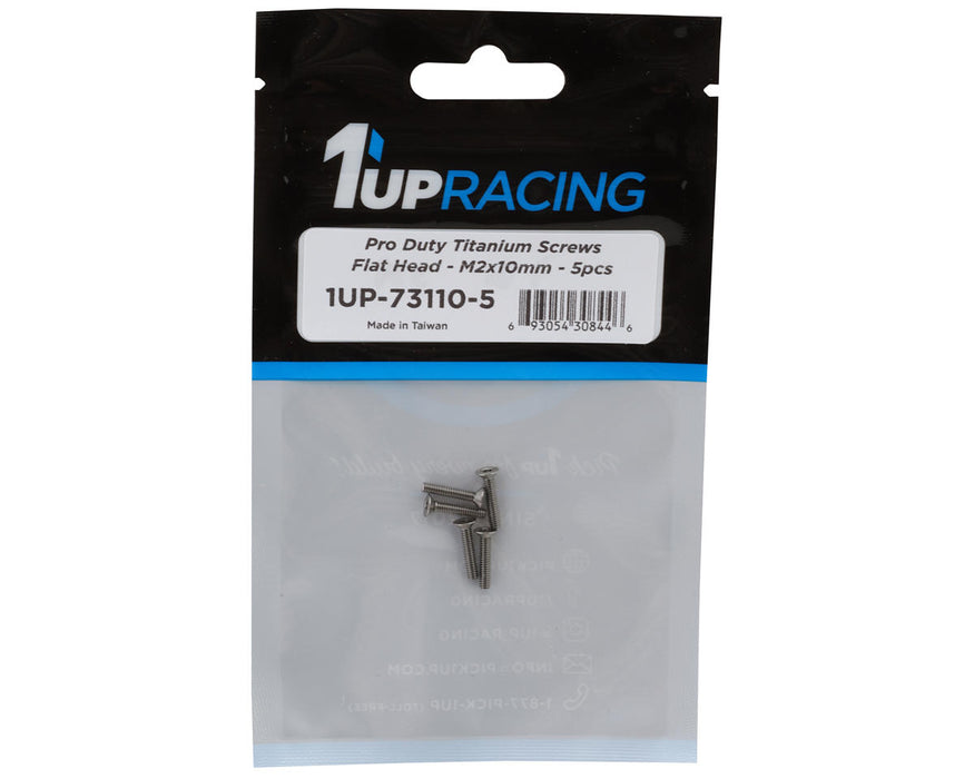 1UP Racing 2mm Titanium Pro Duty Flat Head Screws (5) (2x10mm)