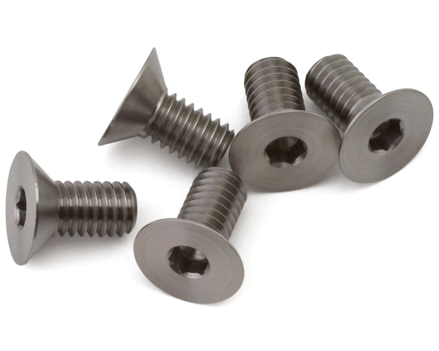 1UP Racing 4mm Pro Duty Flat Head Titanium Screws (5) (4x8mm)