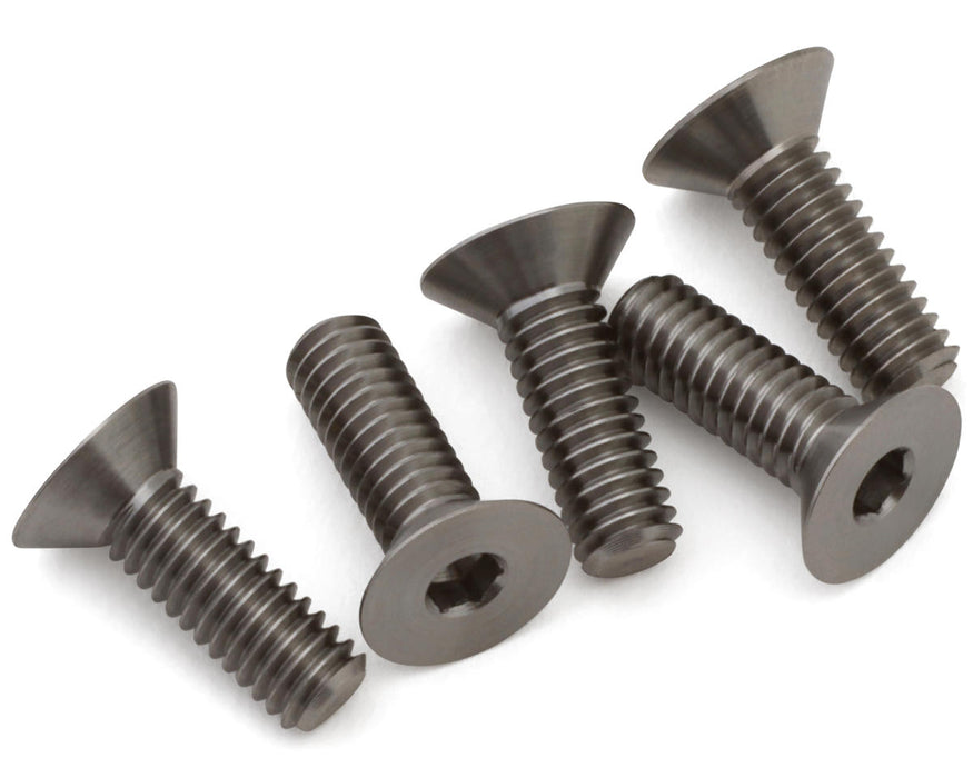 1UP Racing 4mm Pro Duty Flat Head Titanium Screws (5) (4x12mm)