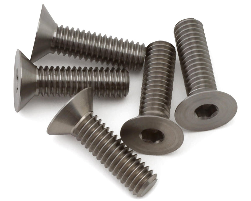 1UP Racing 4mm Pro Duty Flat Head Titanium Screws (5) (4x14mm)