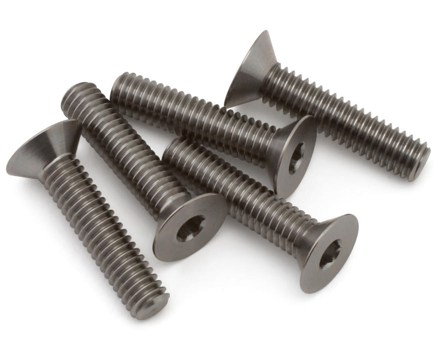 1UP Racing 4mm Pro Duty Flat Head Titanium Screws (5) (4x18mm)