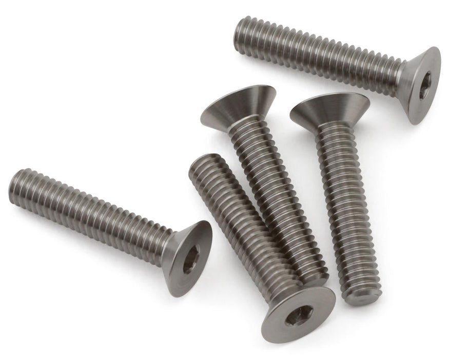 1UP Racing 4mm Pro Duty Flat Head Titanium Screws (5) (4x20mm)