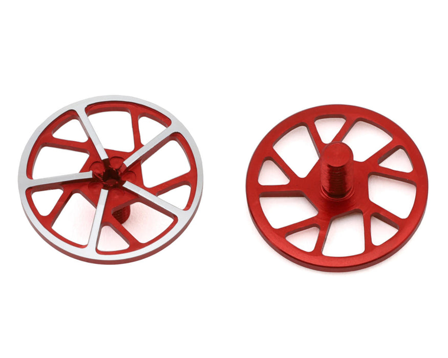1UP Racing Tenfold UltraLite Aluminum Wing Screws (Red) (2)