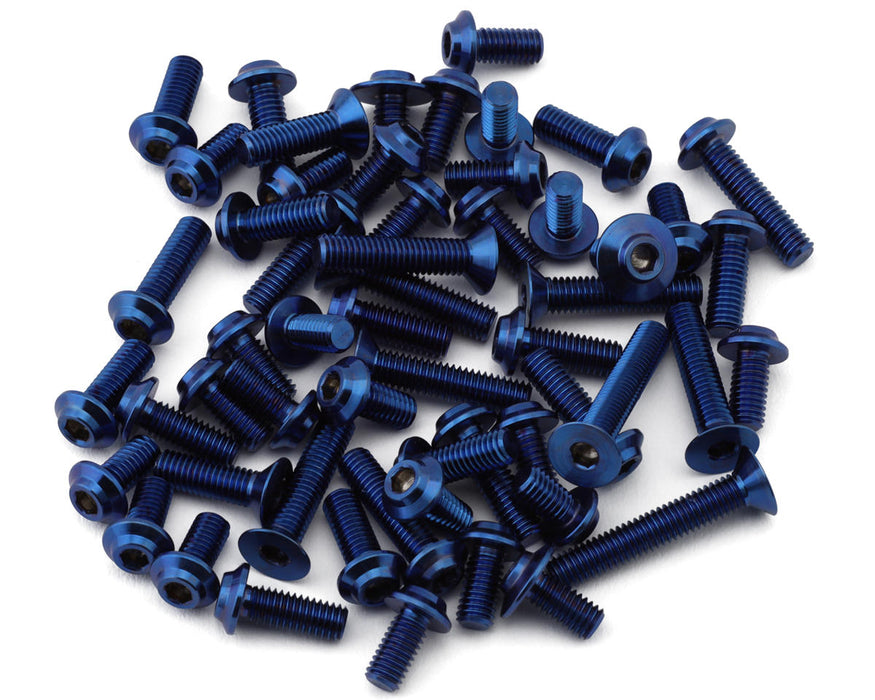 1UP Racing Yokomo MS 1.0 Pro Duty Titanium Upper Screw Set (Blue)