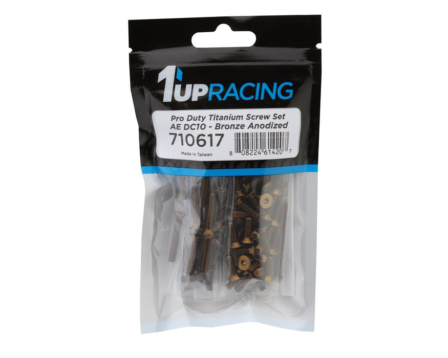 1UP Racing Associated DC10 Pro Duty Titanium Complete Screw Set (Bronze)