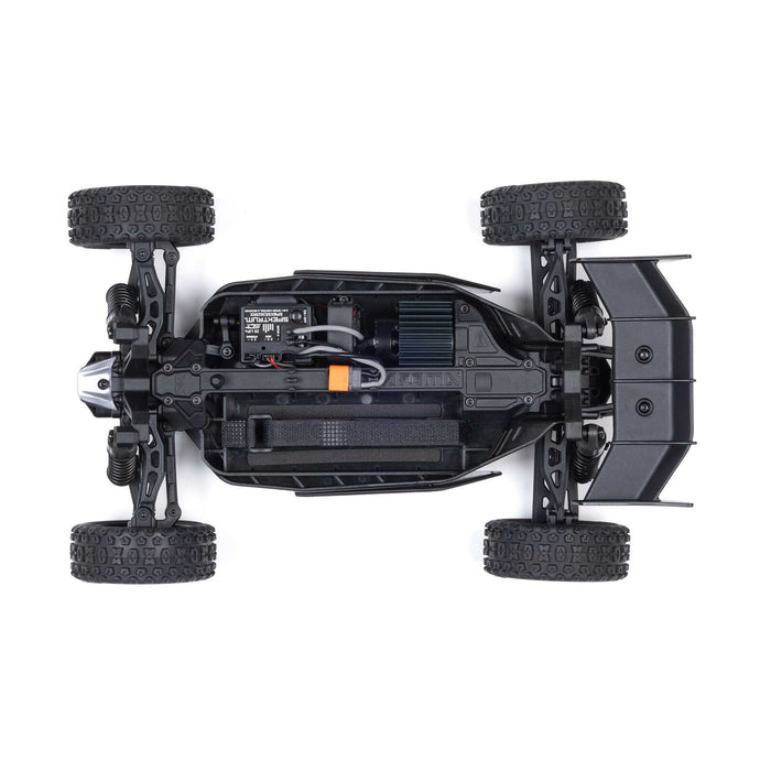 TYPHON GROM MEGA 380 Buggy RTR brossé 4X4 à petite échelle avec batterie et chargeur, bleu/argent