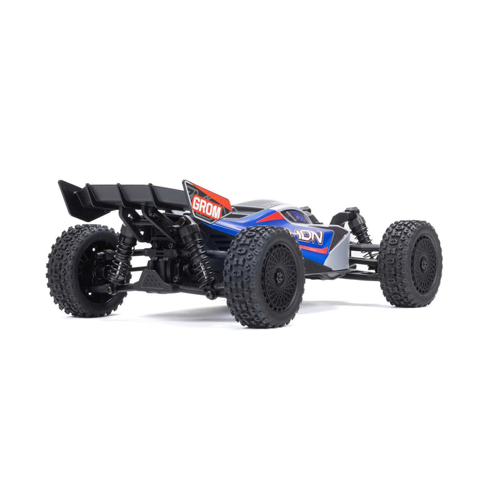 TYPHON GROM MEGA 380 Buggy RTR brossé 4X4 à petite échelle avec batterie et chargeur, bleu/argent