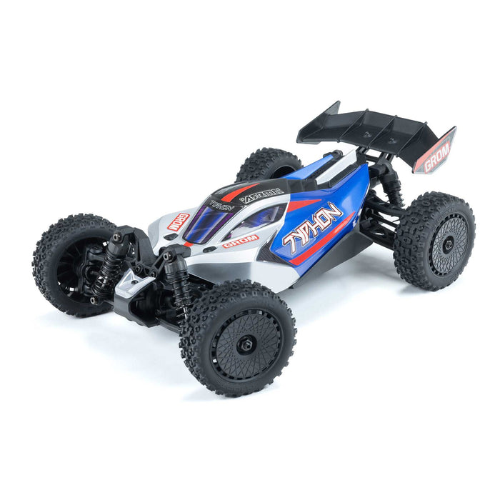 TYPHON GROM MEGA 380 Buggy RTR brossé 4X4 à petite échelle avec batterie et chargeur, bleu/argent