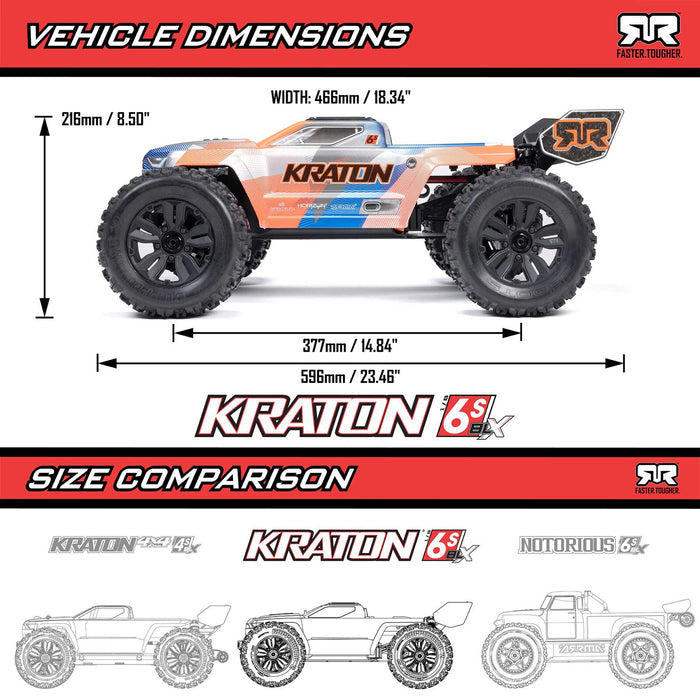 1/8 KRATON 6S 4X4 RTR Brushless Speed Truck, Blue/Pink