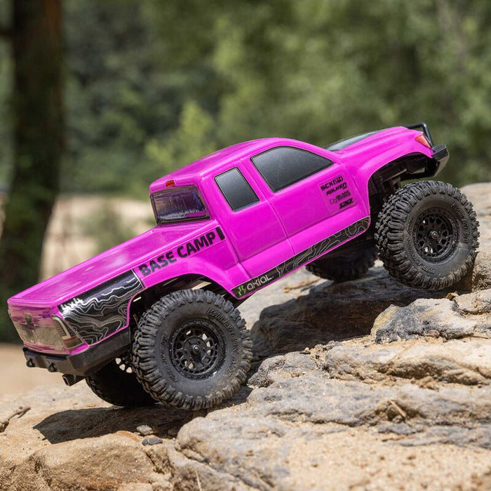 1/24 SCX24 Base Camp 4WD Rock Crawler Brushed RTR with Battery & Charger, Pink