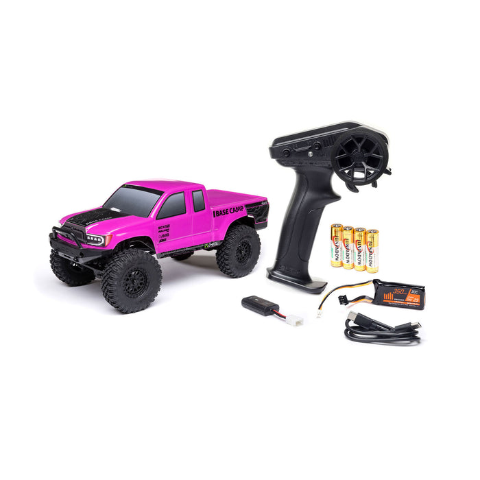 1/24 SCX24 Base Camp 4WD Rock Crawler Brushed RTR with Battery & Charger, Pink