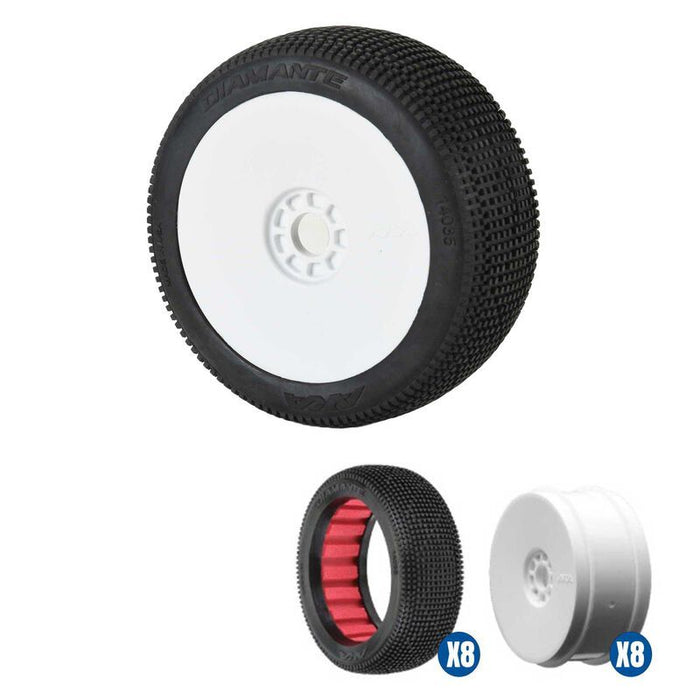 AKA 1/8 Buggy Diamante SSLW Off-Road Tire Racer Bundle - White