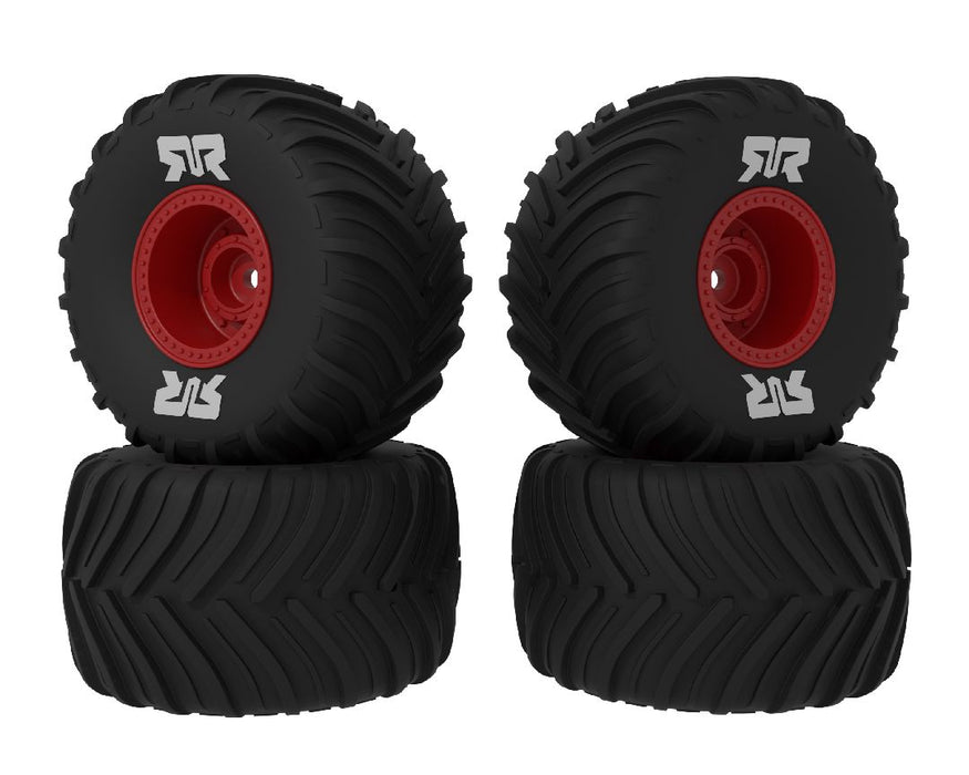 Arrma dBoots Chevron MT Tire Set Glued (Red) (2 Pairs)
