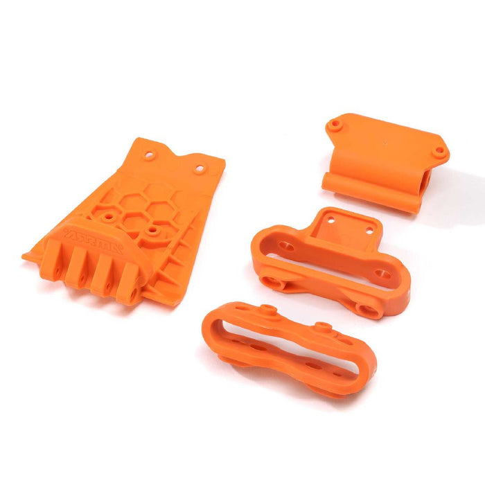 Arrma Lower Skid And Bumper Mount Set - Orange