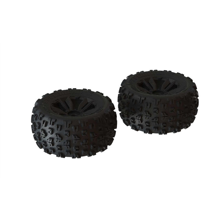 Arrma dBoots 'Copperhead2 MT' Tire on Black Wheels, OD.5" (2)