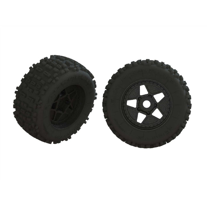 Arrma dBoots 'BACKFLIP' Tire on Black Wheels, OD 8.0" (2)