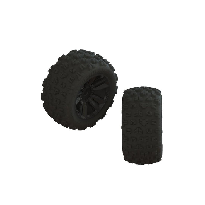 Arrma 'Copperhead2 LP' Tire, 17mm Hex, Black Whls, OD 6.14" (2)