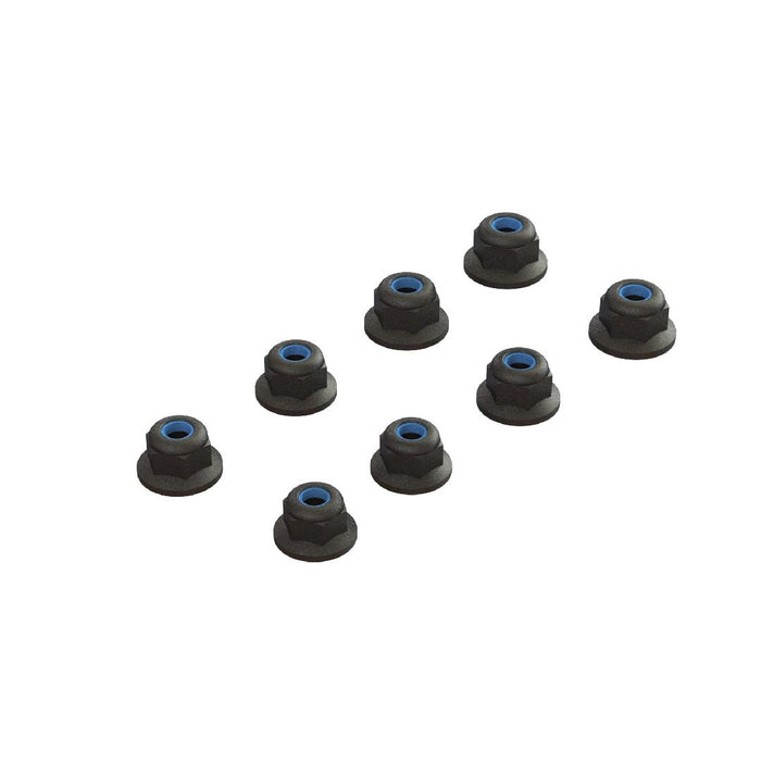 Arrma Flanged Lock Nut M3 (4pcs) - Black