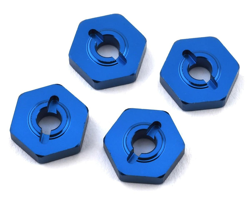 Team Associated Factory Team Reflex 14B/14T Aluminum Wheel Hexes (Blue) (4)