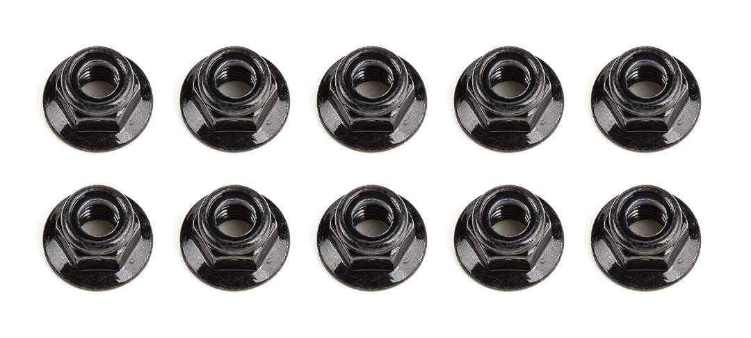 Team Associated M5 Locknuts, flanged, black