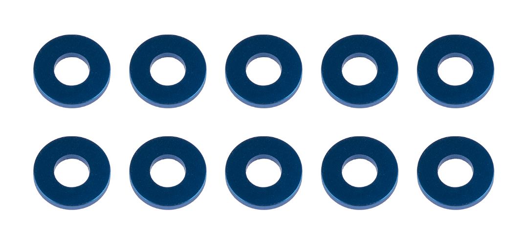Team Associated Washers, 7.8x3.5x1.0mm, blue aluminum