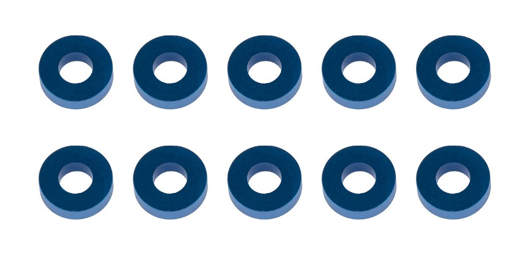 Team Associated Washers, 7.8x3.5x2.0mm, blue aluminum