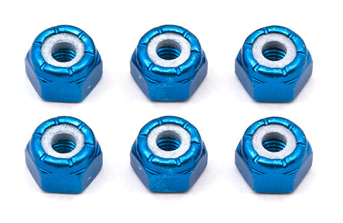 Team Associated 8/32 Aluminum Locknut (Blue Anodized) (6)