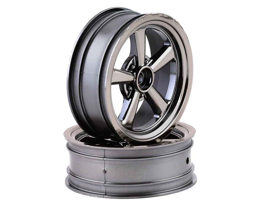 Team Associated DR10 2.2" Drag Racing Front Wheels (Black Chrome) (2)