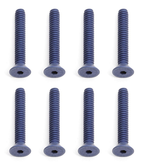 Team Associated FT Screws, 4-40 x 3/4 in FHCS, blue aluminum