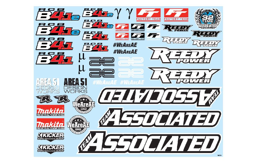 Team Associated RC8B4.1/RC8B4.1e Decal Sheet