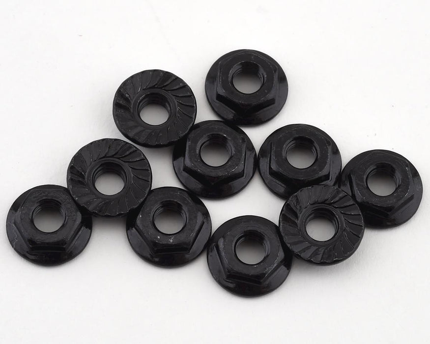Team Associated 4mm Low Profile Serrated Steel Wheel Nuts (Black) (10)