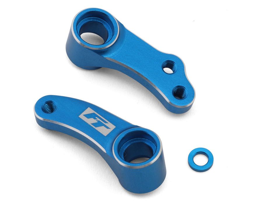 Team Associated RC10B84 Factory Team Aluminum Steering Bellcrank Set (Blue)
